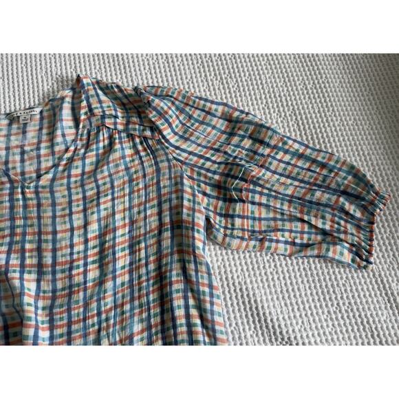 Zac & Rachel XL Gingham Plaid Cottagecore Blouse Top NWOT - Picture 6 of 8